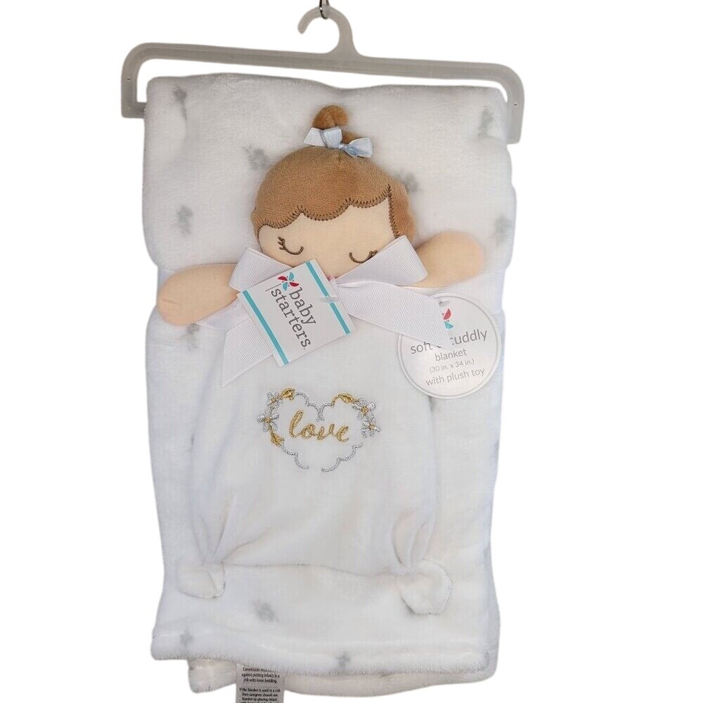 Baby‎ Starters Plush Toy Blanket Set Infant White Love Heart A50063